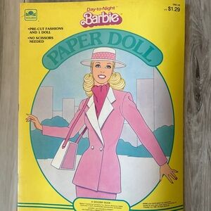 Barbie Pink and White Paper Doll Set
